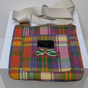 Tommy Hilfiger Small Multi-color Plaid Canvas Crossbody Bag Purse